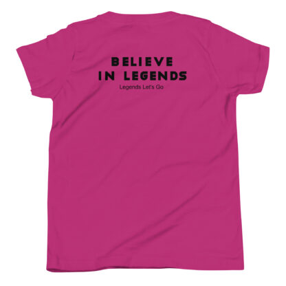 Short Sleeve T-Shirt Believe in Legends - black text - Image 5